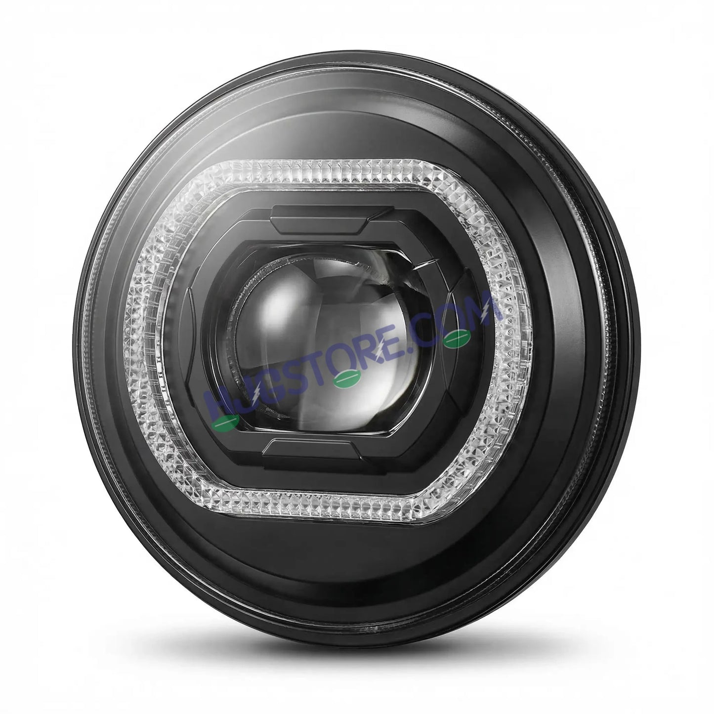 HJG 7 Inch RGB LED Headlight Chakra Headlight Assembly for Thar Royal Enfield | 75-120W CREE/Osram LED Chip Multi color Compatible with Royal Enfield, Jeep, Thar, Gypsy - HJGstore.com