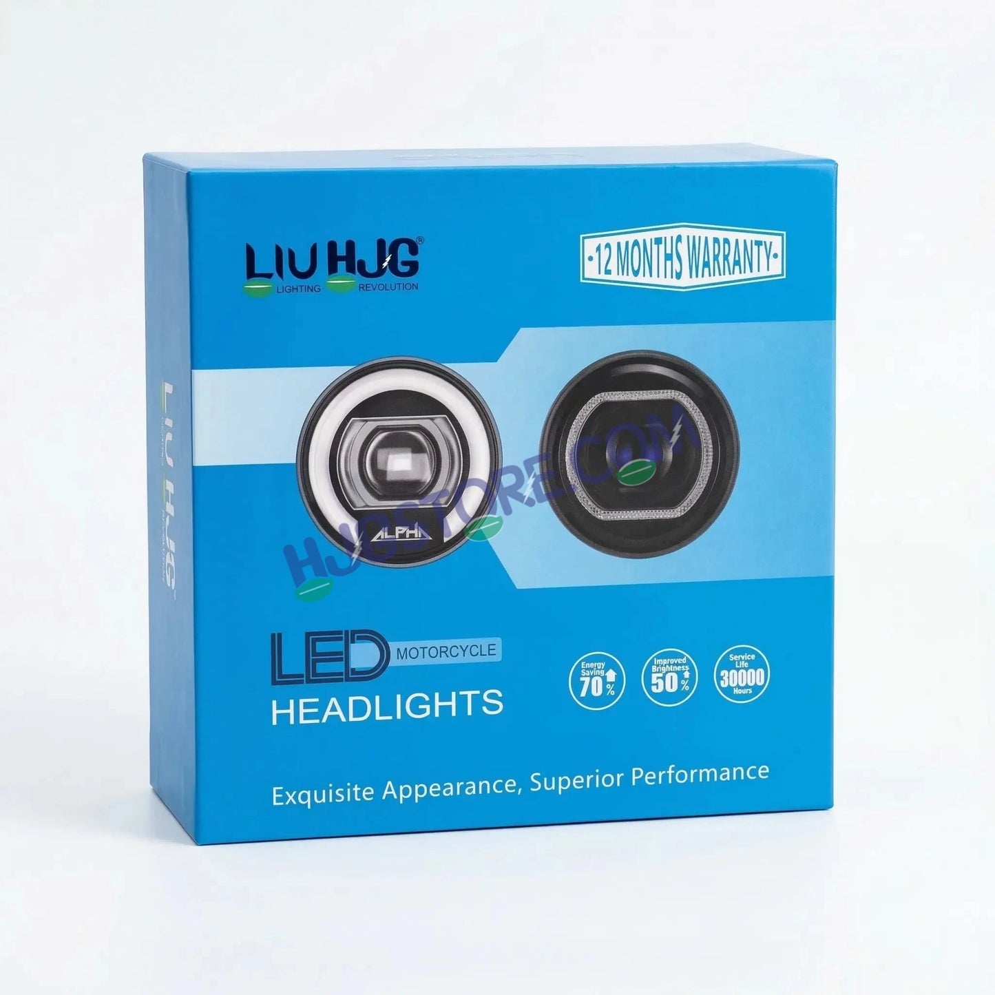 HJG 7 Inch RGB LED Headlight Assembly | 75-120W CREE/Osram | Multicolor Compatible with Royal Enfield, Jeep, Thar, Gypsy - HJGstore.com