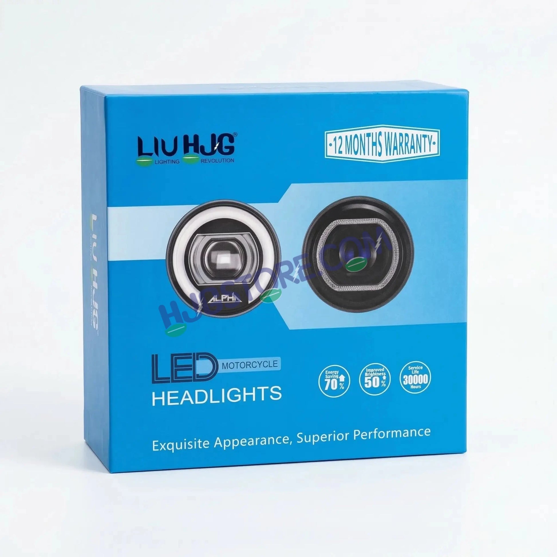 HJG 7 Inch RGB LED Headlight Assembly | 75-120W CREE/Osram | Multicolor Compatible with Royal Enfield, Jeep, Thar, Gypsy - HJGstore.com