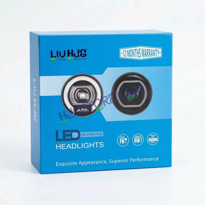 HJG 7 Inch RGB LED Headlight Assembly | 75-120W CREE/Osram | Multicolor Compatible with Royal Enfield, Jeep, Thar, Gypsy - HJGstore.com