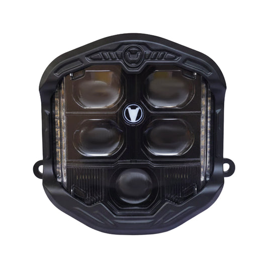 HJG GodsEye 5 Lens Original Gods Eye 5 LED 1.0 White/Red Off Road 7 inch 120W LED Headlight Spot Light Fog Light Universal For Bike, Truck, Jeep, Thar Car Bike Led Headlights Lights Led Fog Lights For Motorcycle Car SUV Lights, Pack of 1 LIU HJG GodsEye 5 - HJGstore.com