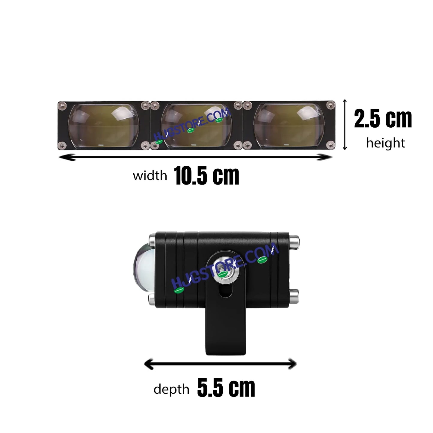 HJG Original Waymaker 3 LED New Model Slim Drive Dual Colour Fog Light Mini Drive Light Version 4 With Red Devil Eye And Wiring With Canbus For All Cars and Motorcycles (2Pcs) HJG Waymaker Foglight HJG New Model 3 LED with Canbus Wiring - HJGstore.com