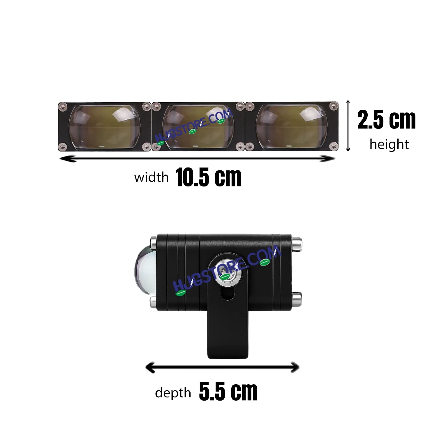 HJG Original Waymaker 3 LED New Model Slim Drive Dual Colour Fog Light Mini Drive Light Version 4 With Red Devil Eye And Wiring With Canbus For All Cars and Motorcycles (2Pcs) HJG Waymaker Foglight HJG New Model 3 LED with Canbus Wiring - HJGstore.com