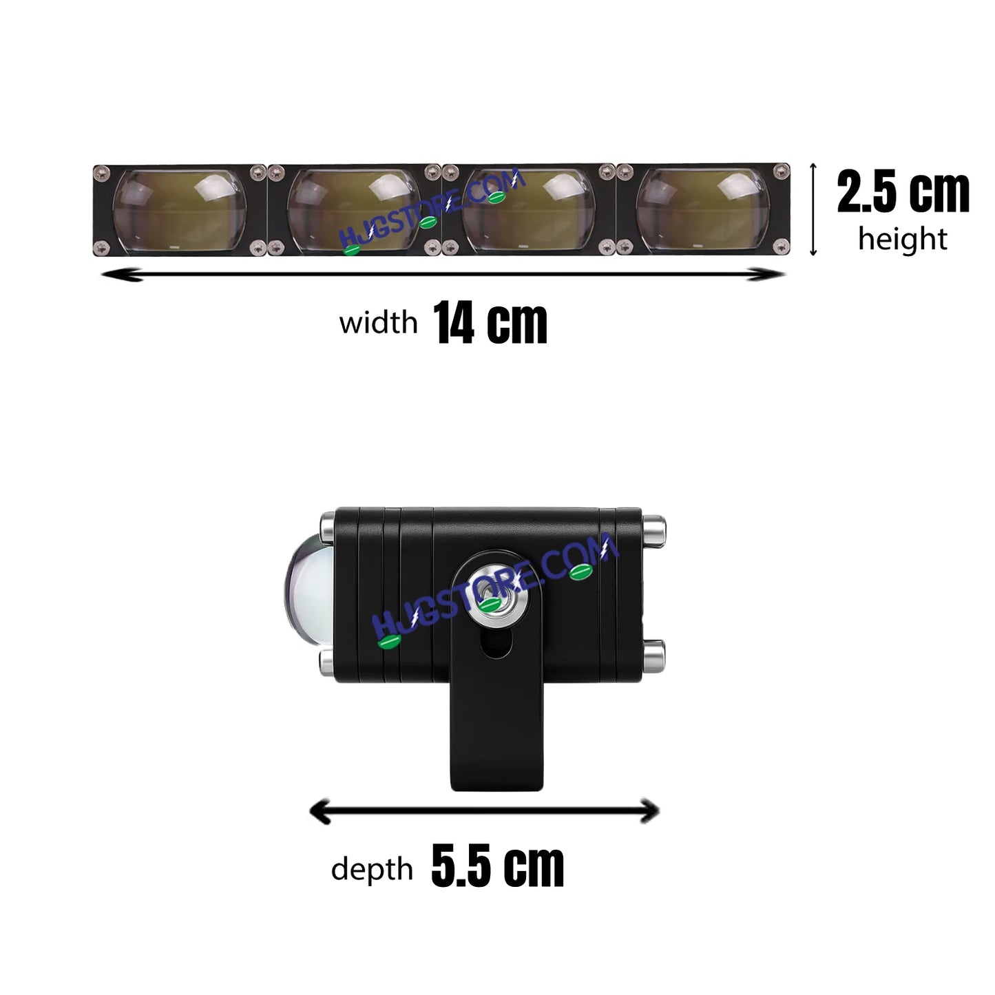 HJG Original Waymaker 4 LED New Model Slim Drive Dual Colour Fog Light Mini Drive Light Version 4 With Red Devil Eye And Wiring With Canbus For All Cars and Motorcycles (2Pcs) HJG Waymaker Foglight HJG New Model 4 LED with Canbus Wiring - HJGstore.com