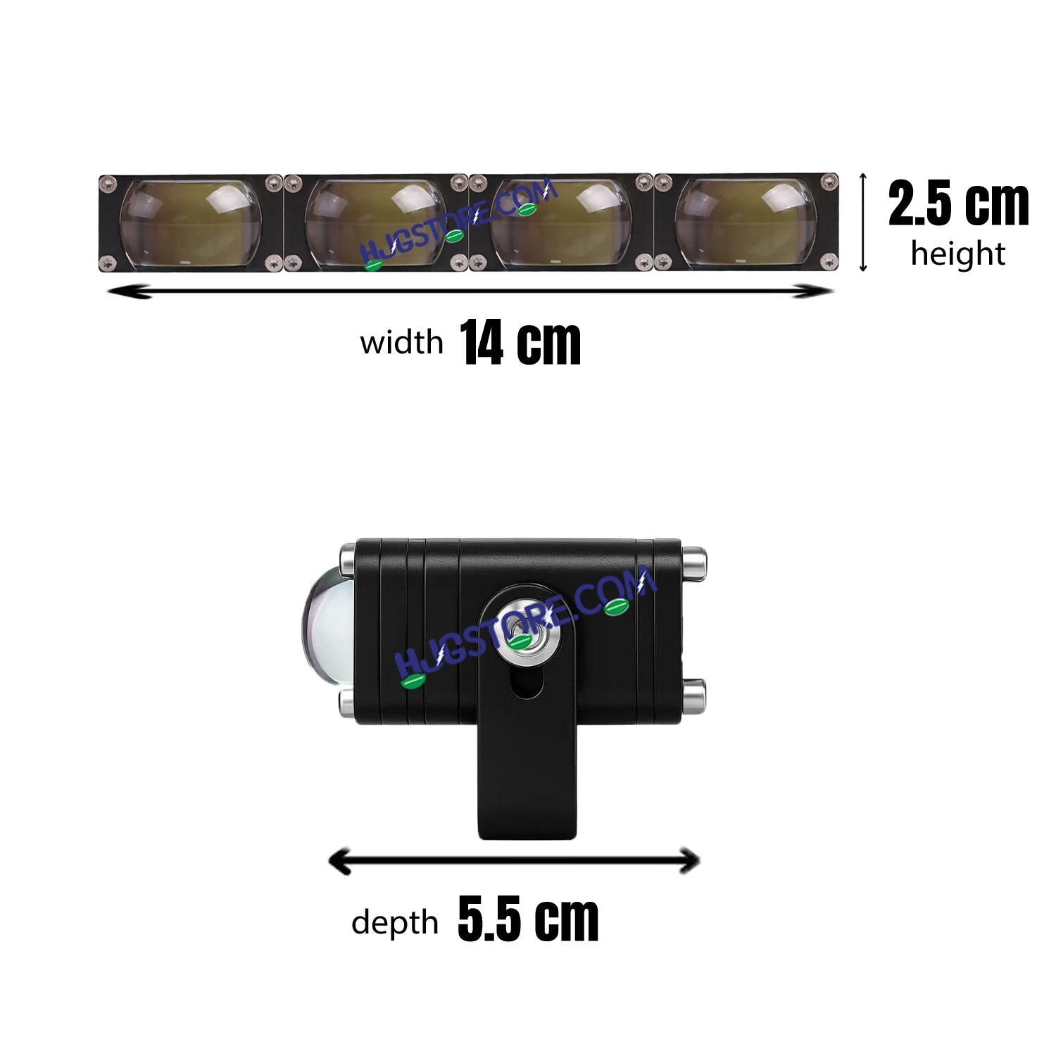 HJG Original Waymaker 4 LED New Model Slim Drive Dual Colour Fog Light Mini Drive Light Version 4 With Red Devil Eye And Wiring With Canbus For All Cars and Motorcycles (2Pcs) HJG Waymaker Foglight HJG New Model 4 LED with Canbus Wiring - HJGstore.com