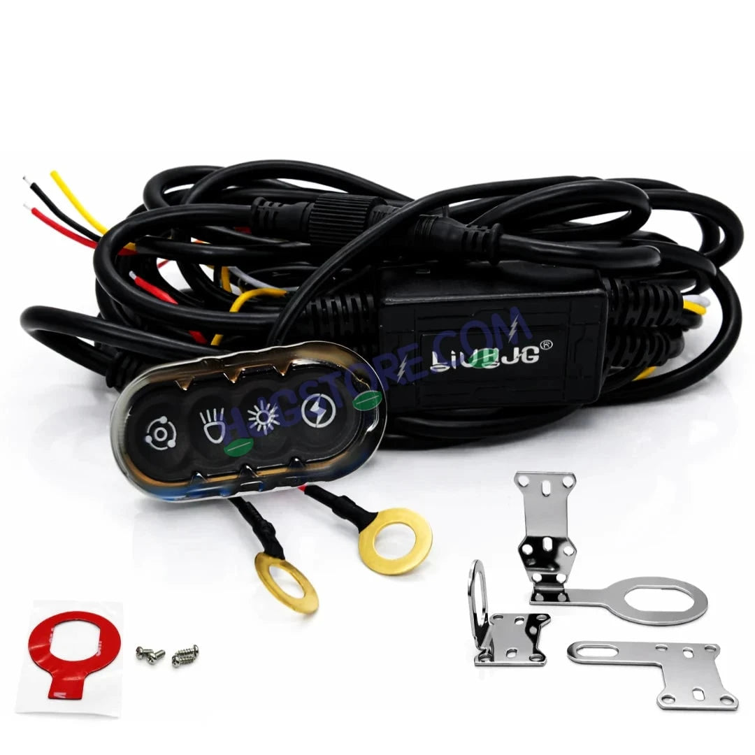 Remote Control Wiring Harness for LED Light Bar, 40A Fuse Remote On Off Switch Relay Wiring Harness for LED Work Lights Driving fog lights - HJGstore.com