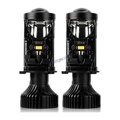 HJG Y6 Projector Lens Set of 2 H4 LED Bulb 100W Car HJG Y6 Projector Light Lamp H4 LED Mini Projector Lens with Fan for Bike & Car Bulb 7000LM Conversion Kit Hi/Lo Beam Headlight 12V/24V for Motorcycle & Car, Set of 2, Car, White - HJGstore.com