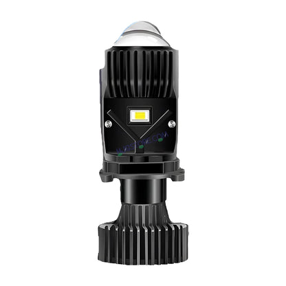 HJG Dual Y6 Condenser RTD Lens Dual Projector Lens H4 LED Bulb 50W HJG Y6 Projector Light Lamp H4 LED Mini Projector Lens with Fan for Bike Bulb 7000LM Conversion Kit Hi/Lo Beam Headlight 12V/24V for Motorcycle, Set of 1, White Hi/Lo - HJGstore.com