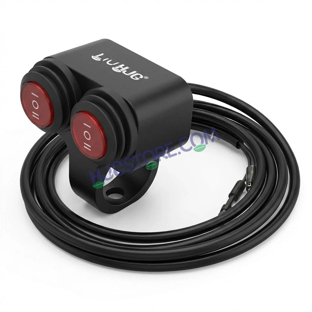 HJG 2 x 3-Way Motorcycle Handlebar Switch 12V CNC Metal Switch - 7/8" 22mm Motorcycle Handlebar Control Cluster for Headlight, Electric Start, Turn Signal & Hazard Light Motorcycle 2 x 3-Way Handlebar Switch For All Motorcycles - HJGstore.com