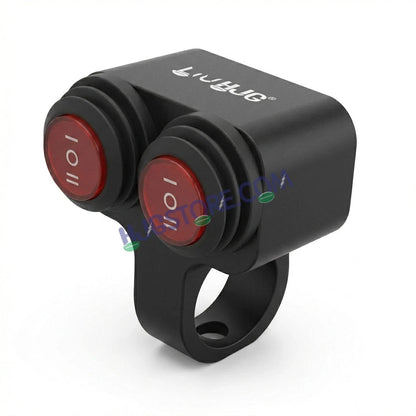 HJG 2 x 3-Way Motorcycle Handlebar Switch 12V CNC Metal Switch - 7/8" 22mm Motorcycle Handlebar Control Cluster for Headlight, Electric Start, Turn Signal & Hazard Light Motorcycle 2 x 3-Way Handlebar Switch For All Motorcycles - HJGstore.com