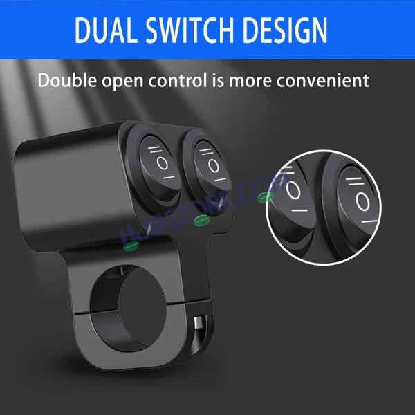 HJG 2 x 3-Way Motorcycle Handlebar Switch 12V CNC Metal Switch - 7/8" 22mm Motorcycle Handlebar Control Cluster for Headlight, Electric Start, Turn Signal & Hazard Light Motorcycle 2 x 3-Way Handlebar Switch For All Motorcycles - HJGstore.com