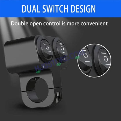 HJG 2 x 3-Way Motorcycle Handlebar Switch 12V CNC Metal Switch - 7/8" 22mm Motorcycle Handlebar Control Cluster for Headlight, Electric Start, Turn Signal & Hazard Light Motorcycle 2 x 3-Way Handlebar Switch For All Motorcycles - HJGstore.com