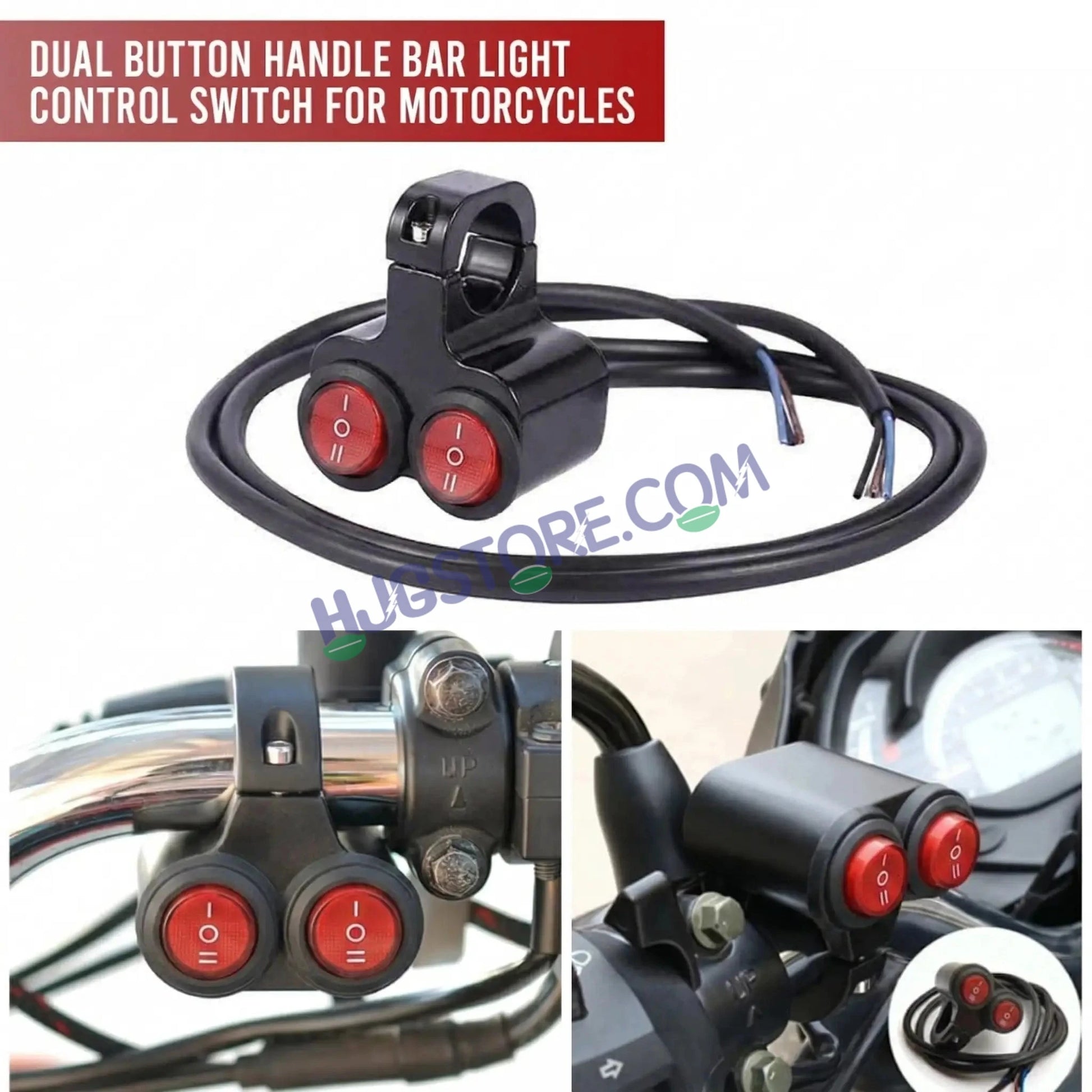 HJG 2 x 3-Way Motorcycle Handlebar Switch 12V CNC Metal Switch - 7/8" 22mm Motorcycle Handlebar Control Cluster for Headlight, Electric Start, Turn Signal & Hazard Light Motorcycle 2 x 3-Way Handlebar Switch For All Motorcycles - HJGstore.com