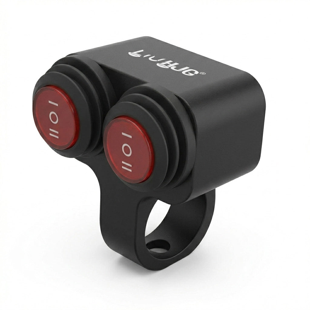 HJG 2 x 3-Way Motorcycle Handlebar Switch  12V CNC Metal Switch - 7/8" 22mm Motorcycle Handlebar Control Cluster for Headlight, Electric Start, Turn Signal & Hazard Light Motorcycle 2 x 3-Way Handlebar Switch For All Motorcycles
