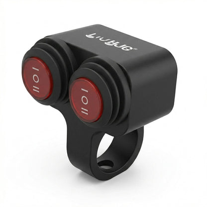 HJG 2 x 3-Way Motorcycle Handlebar Switch  12V CNC Metal Switch - 7/8" 22mm Motorcycle Handlebar Control Cluster for Headlight, Electric Start, Turn Signal & Hazard Light Motorcycle 2 x 3-Way Handlebar Switch For All Motorcycles
