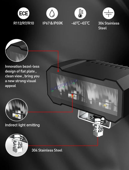 HJG W26 Bezelless Blade 2pc CREE Lens Foglight 120W Square Edge W26 Bezelless Blade 2pc Foglight 120W Foglight Ultra Wide Intensity LED Foglight White CREE Spread Foglight (120W) Universal For All Cars & Bikes LIU HJG W26 Bezelless Blade Lens Foglight 2pc - HJGstore.com