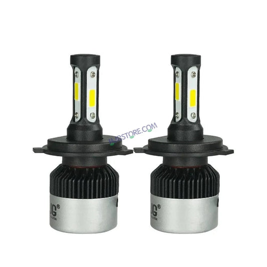 HJG Original Nighteye H4 LED Car SUV Headlight Bulb with H4 Fitting COB Chips 6500K White for bike (Pack of 2) 100W