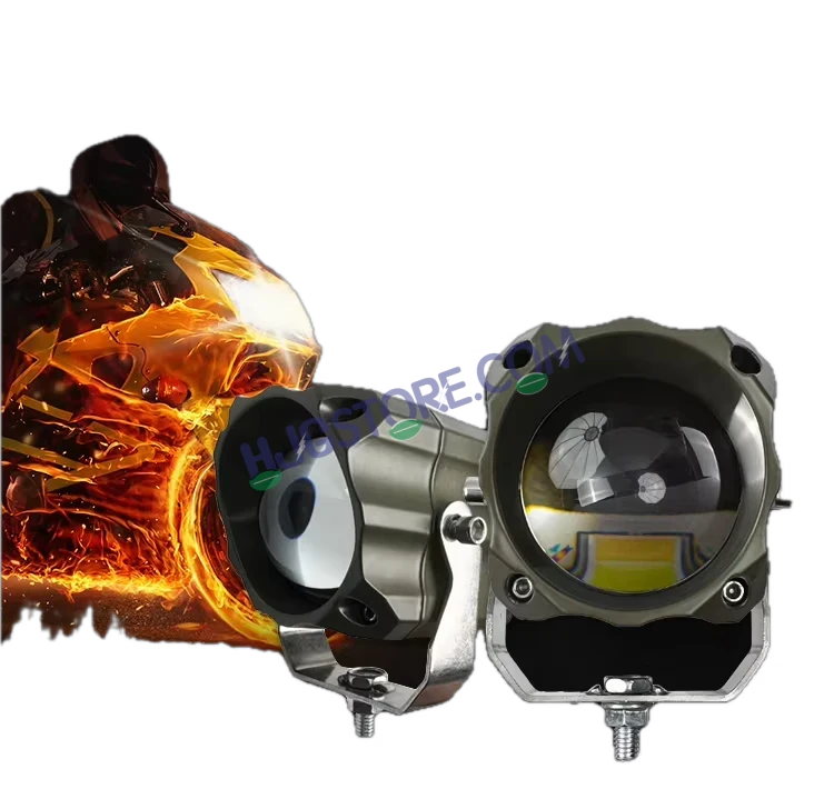HJG Mini Laser Cannon Foglight 300 Meters Laser Focus Projector Fog Projector Lens with 300 Meters Projection Distance 80W Foglight Ultra Wide Dual Intensity LED Fog Lights White/Yellow Universal For All Cars & Bikes LIU HJG Mini Laser Cannon Foglight 2pc - HJGstore.com
