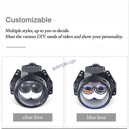 HJG 3 Inch Bi LED Car Projector 140W H8/H9/H11/H16 Foglight with Laser Spot and Wide Spread Red DRL/White/Yellow/Warm White Light 140W Foglight Ultra Wide Dual Intensity LED Driving Fog Lights 3000K/4300K/6500K Universal For All Cars & Bikes H8/H9/H11/H16 - HJGstore.com