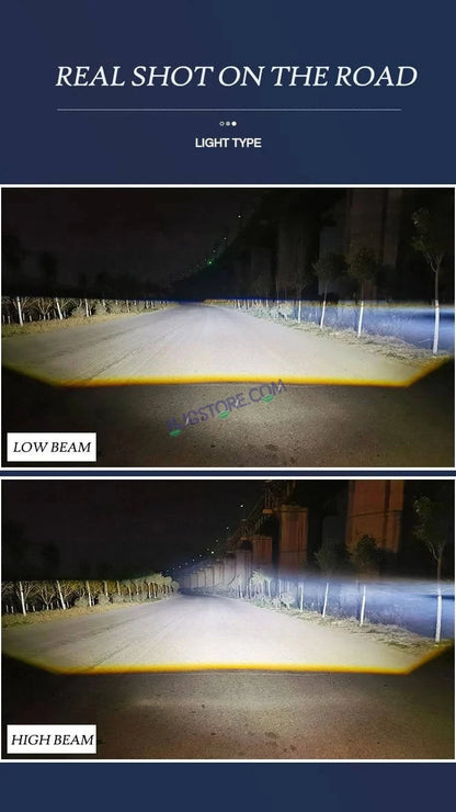 HJG 3 Inch Bi LED Car Projector 140W H8/H9/H11/H16 Foglight with Laser Spot and Wide Spread Red DRL/White/Yellow/Warm White Light 140W Foglight Ultra Wide Dual Intensity LED Driving Fog Lights 3000K/4300K/6500K Universal For All Cars & Bikes H8/H9/H11/H16 - HJGstore.com