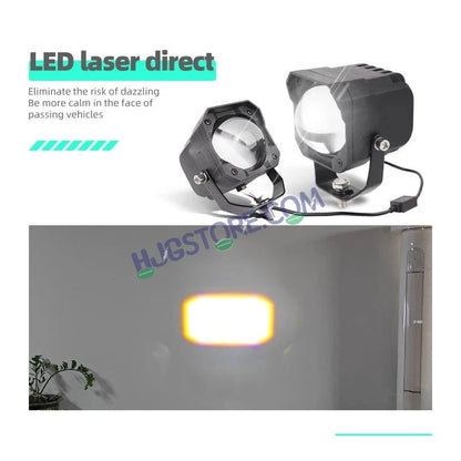 HJG Mini Laser Cannon Foglight 300 Meters Laser Focus Projector Fog Projector Lens with 300 Meters Projection Distance 80W Foglight Ultra Wide Dual Intensity LED Fog Lights White/Yellow Universal For All Cars & Bikes LIU HJG Mini Laser Cannon Foglight 2pc - HJGstore.com