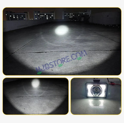 HJG W11 4x5" Classic Square Foglight Headlight 4x5 Inch Foglight White/Yellow DRL Dual LED Foglight Amber/White DRL White Light Foglight Ultra Wide Dual Intensity LED Driving Fog Lights Universal For All Cars & Bikes LIU HJG Classic W11 4x5 Inch Fog - HJGstore.com