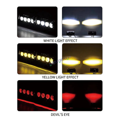 HJG Future Eyes 4 Lens 120W 4 Lens MEGA DRIVE Fog Light For Bike/Car/Thar/Jeep ( Cool White, 60W each * 2 = 120W Total ) - Pack of 2 Future Eyes 4 Lens - HJGstore.com
