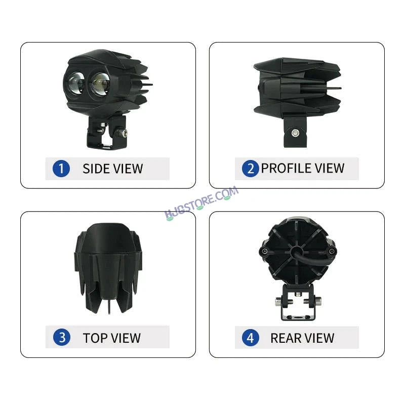 HJG Alien 2 Lens Projector Foglight 120W with Wide Spread White/Yellow/Warm White Light 120W 2pc Foglight Ultra Wide Dual Intensity LED Driving Fog Lights 3000K/4300K/6500K Universal For All Cars & Bikes LIU HJG Alien 2 Lens Projector Foglight, Pack of 2 - HJGstore.com
