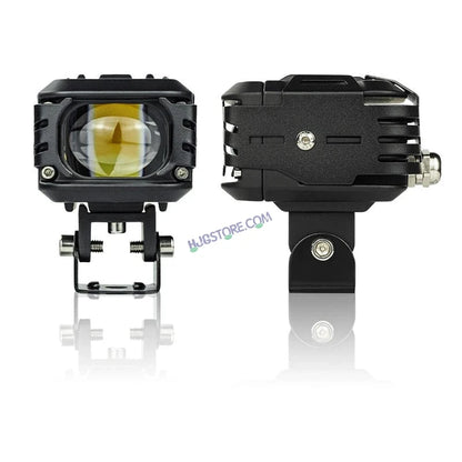 HJG M1 LED Projector Foglight 120W with Wide Spread Red DRL/White/Yellow/Warm White Light 120W 2pc Foglight Ultra Wide Dual Intensity LED Driving Fog Lights 3000K/4300K/6500K Universal For All Cars & Bikes LIU HJG M1 Single Projector Foglight, Pack of 2 - HJGstore.com