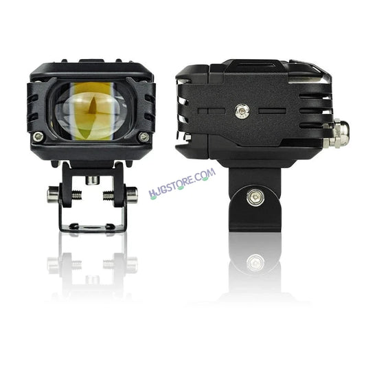 HJG M1 LED Projector Foglight 120W with Wide Spread Red DRL/White/Yellow/Warm White Light 120W 2pc Foglight Ultra Wide Dual Intensity LED Driving Fog Lights 3000K/4300K/6500K Universal For All Cars & Bikes LIU HJG M1 Single Projector Foglight, Pack of 2 - HJGstore.com