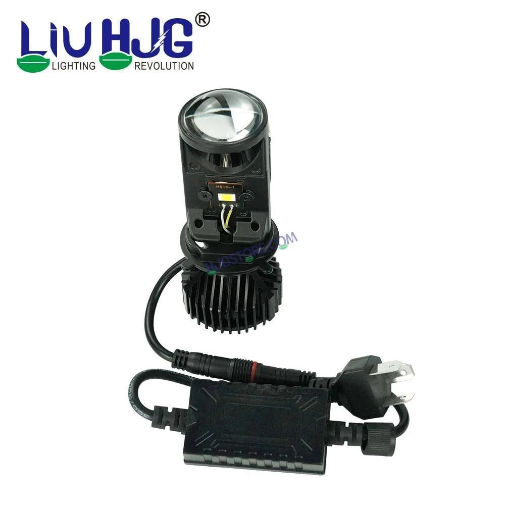 HJG Y6 Projector Lens H4 LED Bulb 50W HJG Y6 Projector Light Lamp H4 LED Mini Projector Lens with Fan for Bike Bulb 7000LM Conversion Kit Hi/Lo Beam