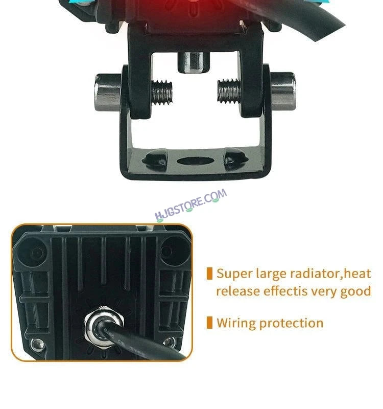 HJG New Model 150W Foglight Projector Lens with Devil Red DRL Future Eyes 150W MEGA DRIVE Fog Light For Bike/Car/Thar/Jeep ( Cool White, 75W each * 2 = 150W Total ) - Pack of 2 - HJGstore.com