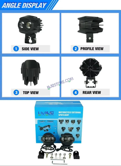 HJG Alien 2 Lens Projector Foglight 120W with Wide Spread White/Yellow/Warm White Light 120W 2pc Foglight Ultra Wide Dual Intensity LED Driving Fog Lights 3000K/4300K/6500K Universal For All Cars & Bikes LIU HJG Alien 2 Lens Projector Foglight, Pack of 2 - HJGstore.com