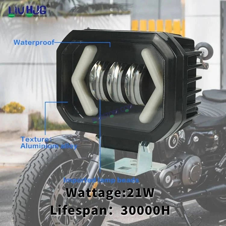 HJG Arrow DRL Square Original Foglight 120W Lens Dual Color