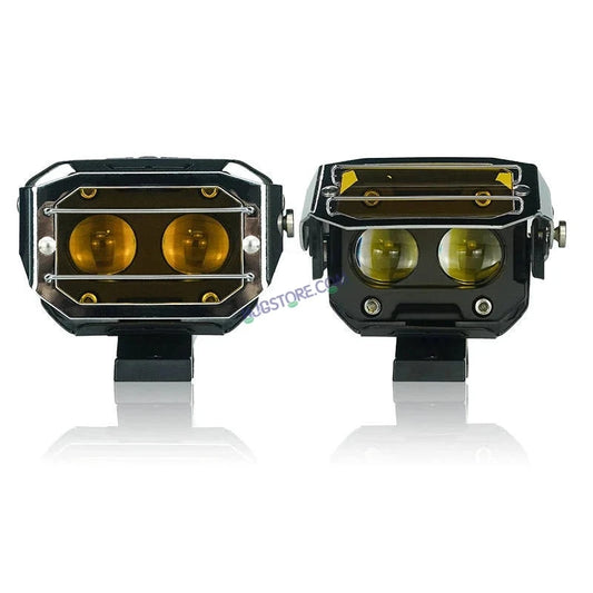 HJG Transformer 2 LED Projector Foglight 140W with Slider Yellow Filter Cap Wide Spread White/Yellow 140W 2pc Foglight Ultra Wide Dual Intensity LED Driving Fog Lights 3000K/6500K Universal For All Cars & Bikes LIU HJG Transformer 2 LED Foglight, Set of 2 - HJGstore.com