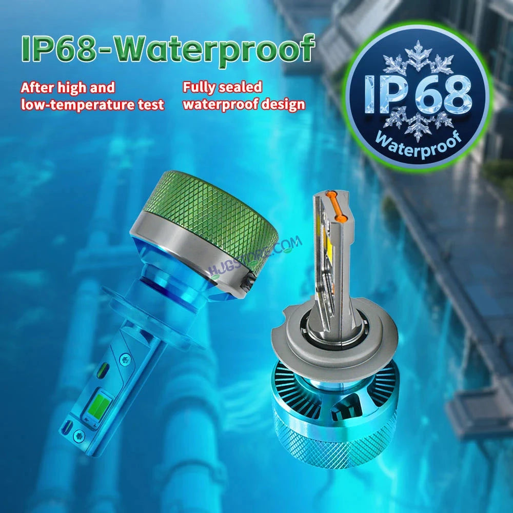 HJG AI Bulb H7 App Control 200W H7 Adjustable Beam Color Adjustable Brightness LED Bulb AC/DC Headlight White/Yellow/Warm White/Flash Beam 200W for Bike Car LED Light H7 Two Pin AI Headlight 12V/24V for Bike/Car, LIU HJG AI Bulb Pack of 2, H7 Socket - HJGstore.com