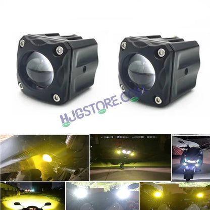 HJG Red Devil Mini Cube Foglight 40W New Model Projector Foglight Red Devil DRL/White/Yellow Ultra Wide Dual Intensity 40W LED Fog Lights White/Yellow/Red Devil DRL Universal For All Cars & Bikes LIU HJG Red Devil Cube Mini Cube Foglight 40W, Set of 2 - HJGstore.com