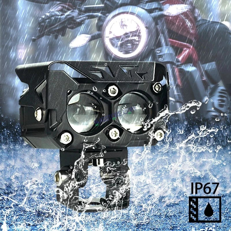 HJG Future Eyes 2 Lens with Wiring Kit Foglight 60W 2 Lens Future Eyes Fog Projector Lens 2pc Foglight White/Yellow/Flash Modes 60W Foglight LED Fog Lights White/Yellow/Flash (60W) Universal For All Cars Bikes LIU HJG Future Eyes 2 with Wiring Harness Kit - HJGstore.com