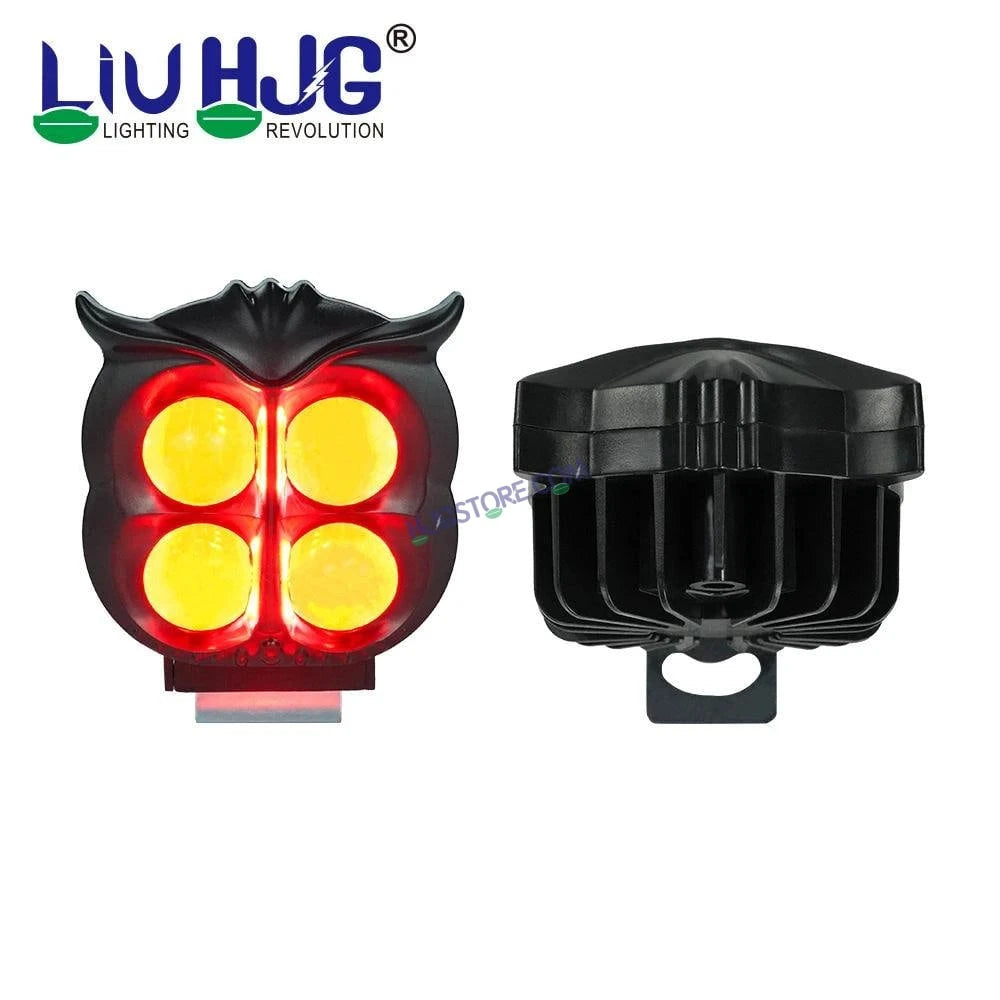 HJG 4 LED Owl Devil Foglight Foglamp HJG Car Accessories Led Headlights Mini Driving Lights Led Fog Lights For Motorcycle Lights, Set of 2 HJG Owl Foglight (Copy) - HJGstore.com