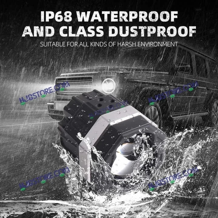 HJG 125 P49 Original Fog Light Hexagon Dual Lens 120W Foglight New Model with Power Adaptor Foglight Ultra Wide Dual Intensity LED Driving Fog Lights White/Yellow (2*60W = 120W Total) Universal For All Cars & Bikes - HJGstore.com