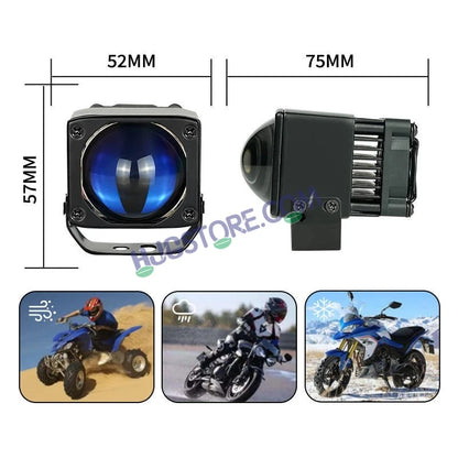 HJG Mini Laser Cannon Foglight 300 Meters Laser Focus Projector Fog Projector Lens with 300 Meters Projection Distance 80W Foglight Ultra Wide Dual Intensity LED Fog Lights White/Yellow Universal For All Cars & Bikes LIU HJG Mini Laser Cannon Foglight 2pc - HJGstore.com