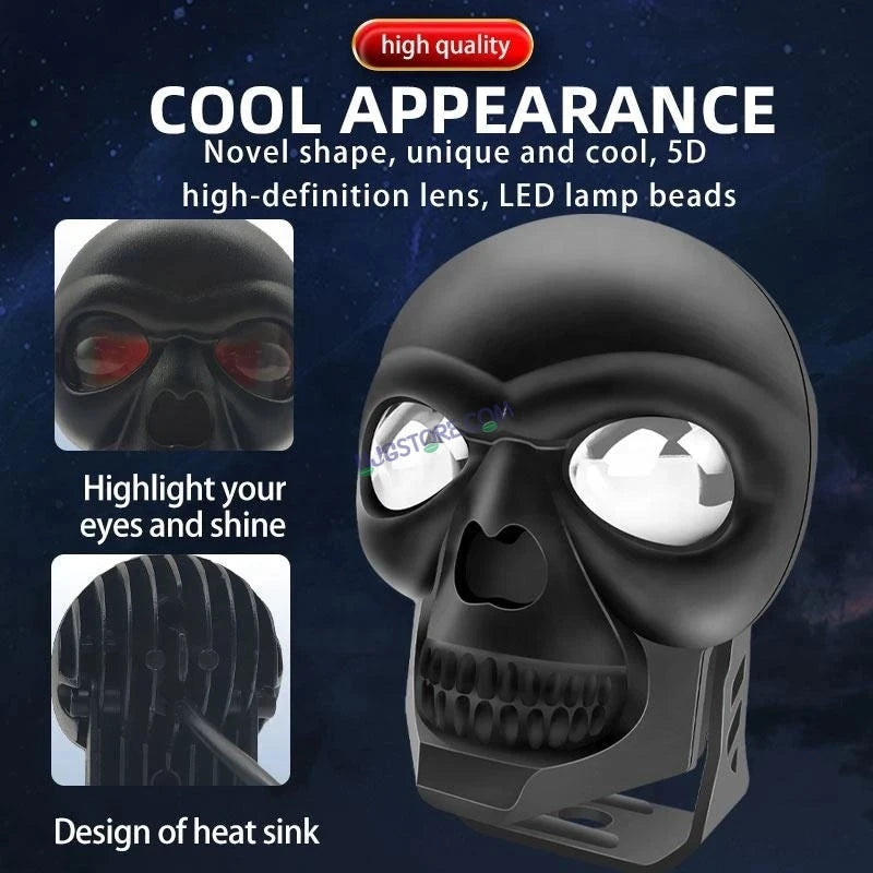 HJG Skull Red Eye Foglight 60W Fog Light For Bike/Car/Thar/Jeep (Cool White/Yellow/Warm White, 40W each) - Pack of 1 HJG New Model Skull Foglight, Pack of 1 - HJGstore.com