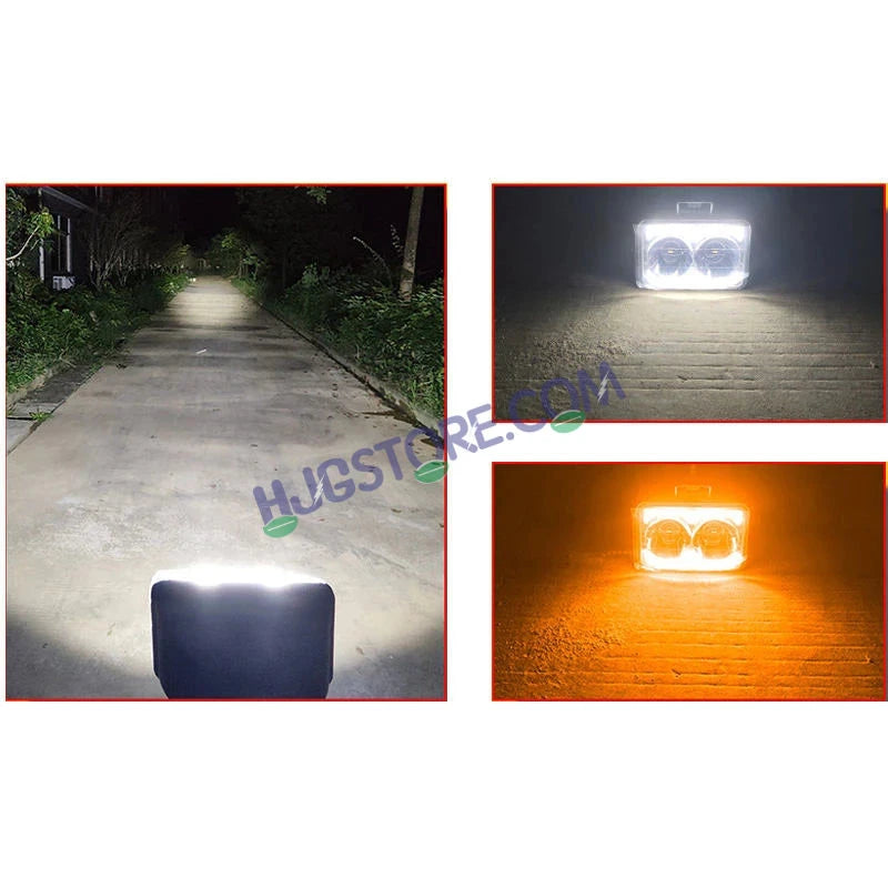 HJG W09 5x7" Classic Square Foglight Headlight 51W 6.5" Foglight White/Yellow DRL Dual LED Foglight Amber/White DRL White Light 51W Foglight Ultra Wide Dual Intensity LED Driving Fog Lights Universal For All Cars & Bikes LIU HJG Classic W09 6.5 Inch Fog - HJGstore.com