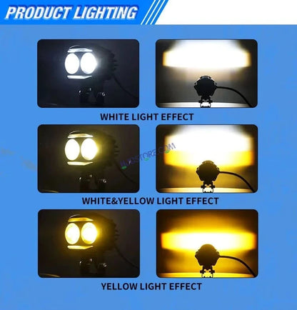 HJG Alien 2 Lens Projector Foglight 120W with Wide Spread White/Yellow/Warm White Light 120W 2pc Foglight Ultra Wide Dual Intensity LED Driving Fog Lights 3000K/4300K/6500K Universal For All Cars & Bikes LIU HJG Alien 2 Lens Projector Foglight, Pack of 2 - HJGstore.com