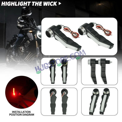 HJG Knuckle Guard with Handle Light Combo with White/Blue/Red DRL Mode and Running Yellow Turn Signals Universal for Motorcycles for Hand Protection Red DRL/White/Running Yellow Turn Signal Universal For All Bikes LIU HJG Knuckle Guard Hand Guard with DRL - HJGstore.com