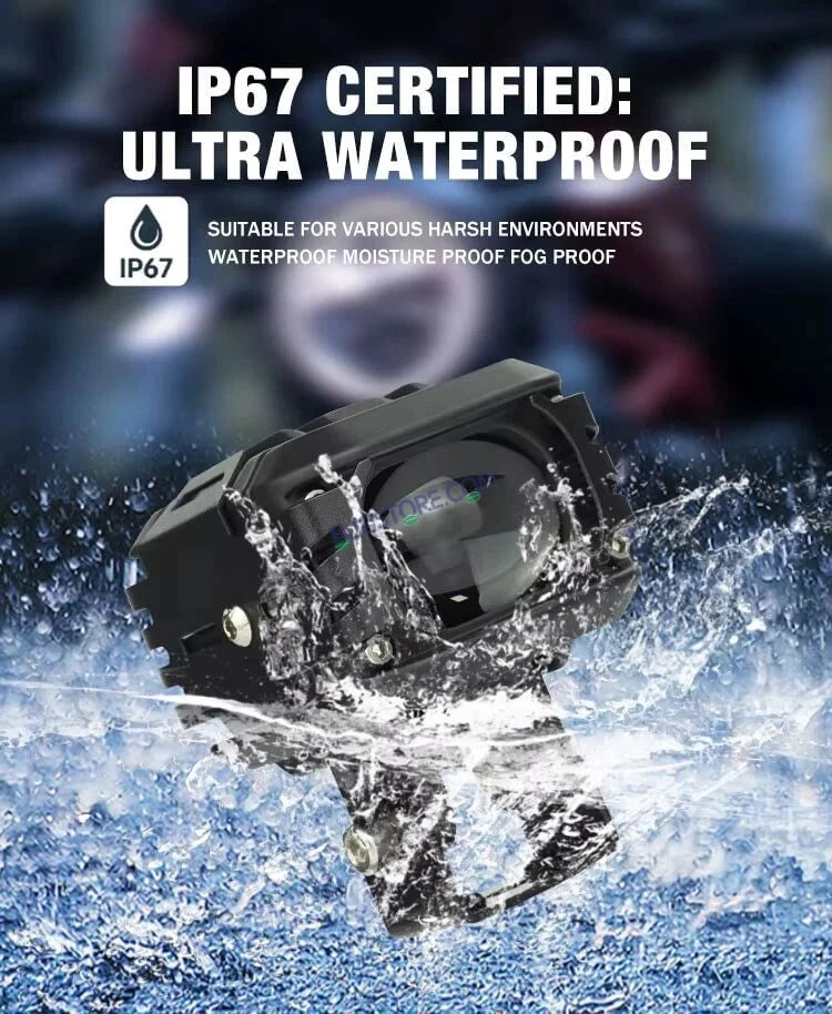 HJG M1 LED Projector Foglight 120W with Wide Spread Red DRL/White/Yellow/Warm White Light 120W 2pc Foglight Ultra Wide Dual Intensity LED Driving Fog Lights 3000K/4300K/6500K Universal For All Cars & Bikes LIU HJG M1 Single Projector Foglight, Pack of 2 - HJGstore.com