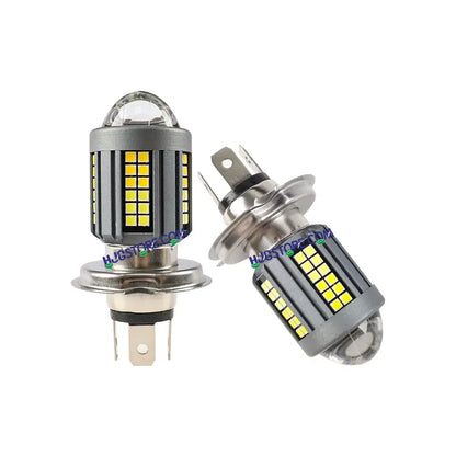 HJG H4 Lens New Model White Yellow LED Headlight Bulb H4 For All Motorcycles (Low and High Beam Bulbs (White) White Yellow 50W Lens) - Type H4 - HJGstore.com