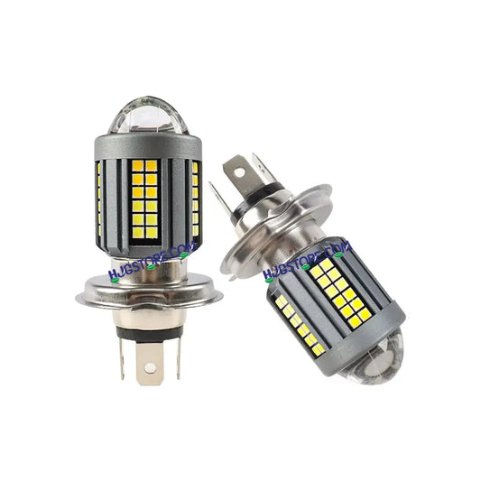 HJG H4 Lens New Model White Yellow LED Headlight Bulb H4 For All Motorcycles (Low and High Beam Bulbs (White) White Yellow 50W Lens) - Type H4 - HJGstore.com