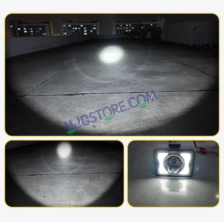 HJG W11 4x5" Classic Square Foglight Headlight 4x5 Inch Foglight White/Yellow DRL Dual LED Foglight Amber/White DRL White Light Foglight Ultra Wide Dual Intensity LED Driving Fog Lights Universal For All Cars & Bikes LIU HJG Classic W11 4x5 Inch Fog - HJGstore.com