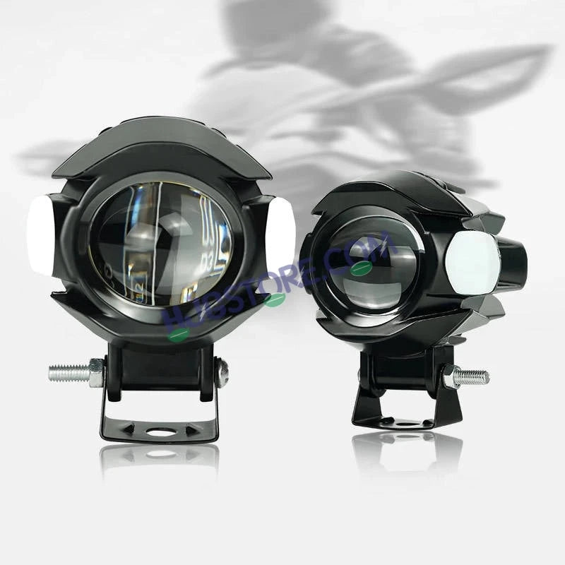 HJG New Alien Projector with Red Devil & Side Blue DRL LED Fog Light Single Projector Shot Fog Light For Bike/Car/Thar/Jeep - Cool White/Yellow with Red DRL and side Blue DRL, Pack of 1 LIU HJG Alien Projector Fog Light for Bikes and Cars High Brightness - HJGstore.com